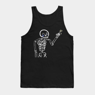 Crying Skeleton With Flower Tank Top